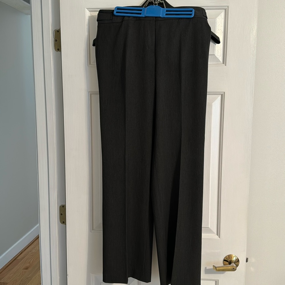 Dark gray wide leg slacks
